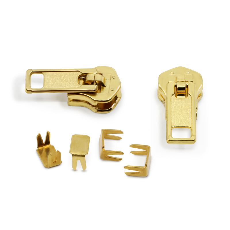 Chargez l'image dans la visionneuse de la galerie, 44232|Dritz Zipper Slides & Stops, Brass, 12 pc