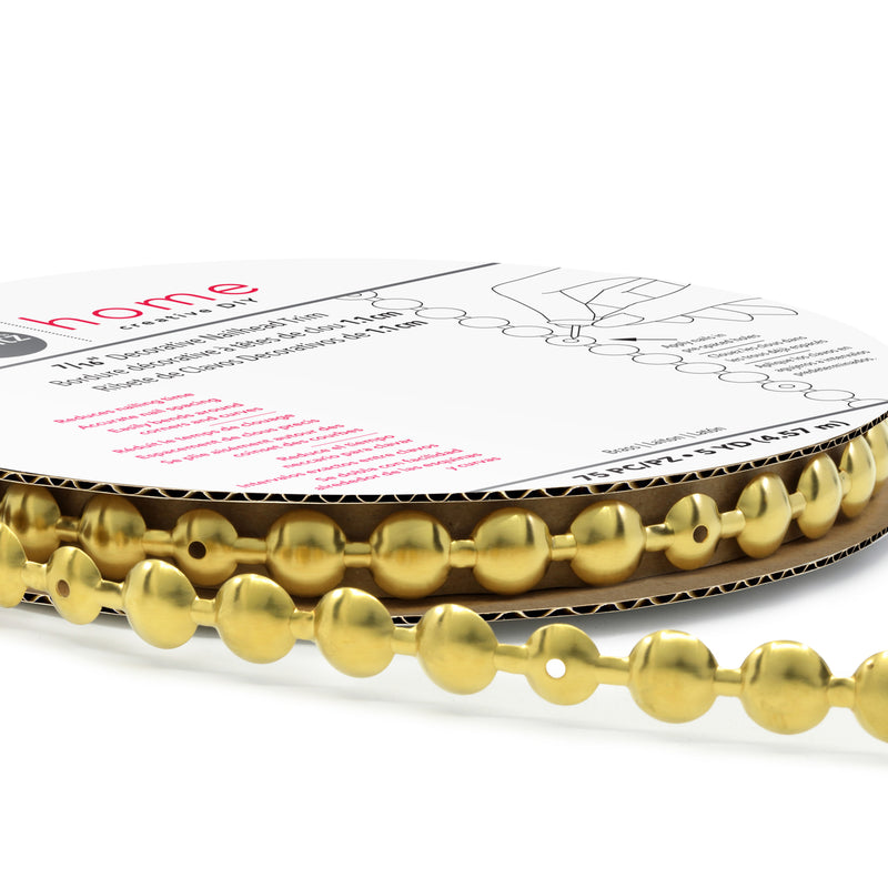 Chargez l'image dans la visionneuse de la galerie, 44287|Dritz 7/16" Decorative Nailhead Trim, Brass, 75 pc