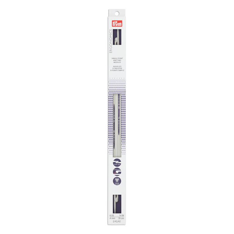 Chargez l'image dans la visionneuse de la galerie, 57028|Prym 14" Ergonomic Single Point Knitting Needles, US 6 (4mm)