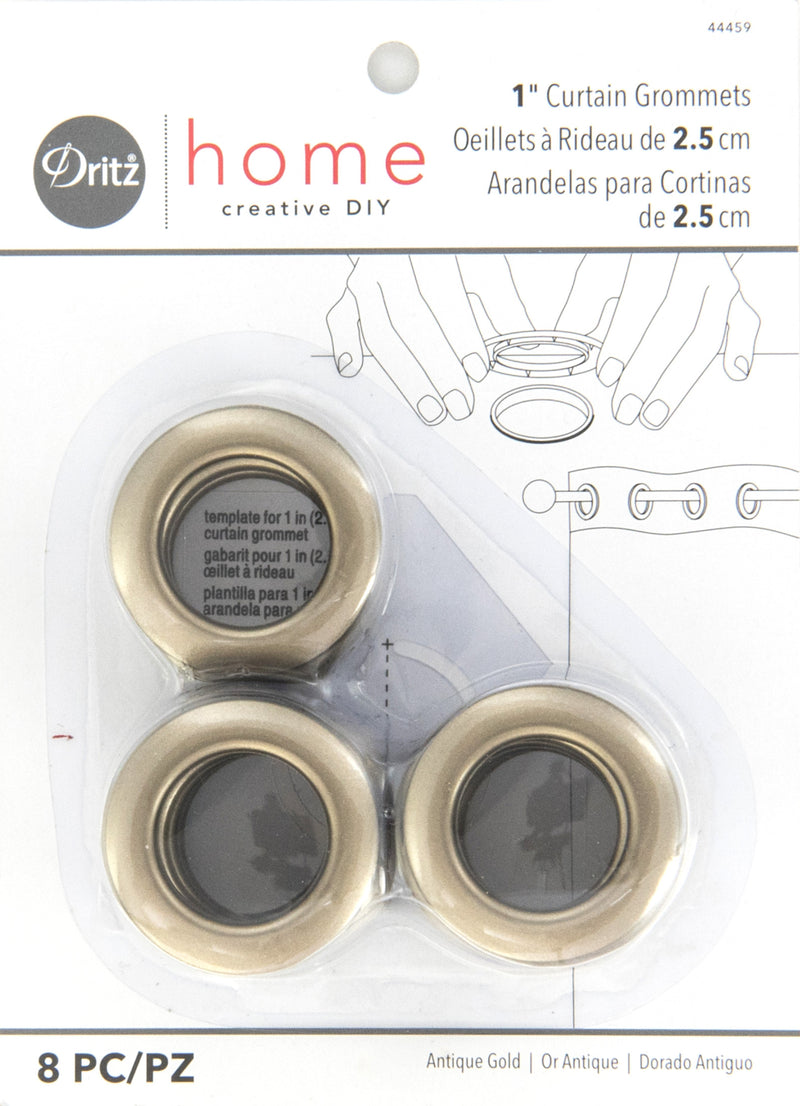 Chargez l'image dans la visionneuse de la galerie, 44459|Dritz 1" Plastic Curtain Grommets, Antique Gold, 8 Sets