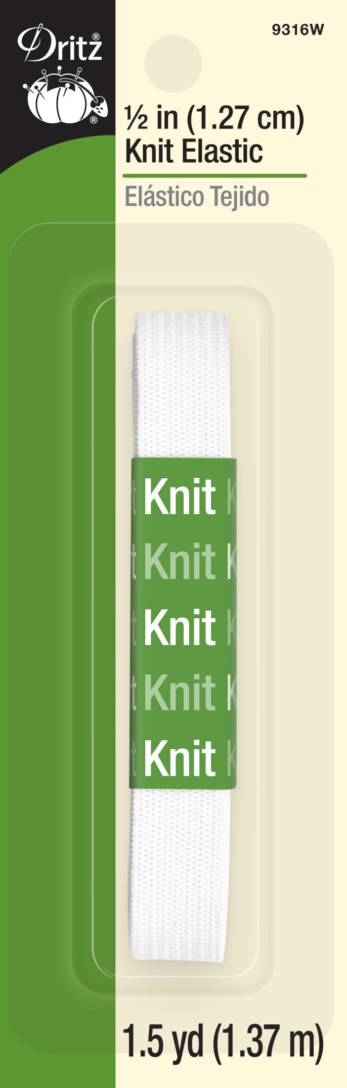 Chargez l'image dans la visionneuse de la galerie, 9316W|Dritz 1/2" Knit Elastic, White, 1-1/2 yd