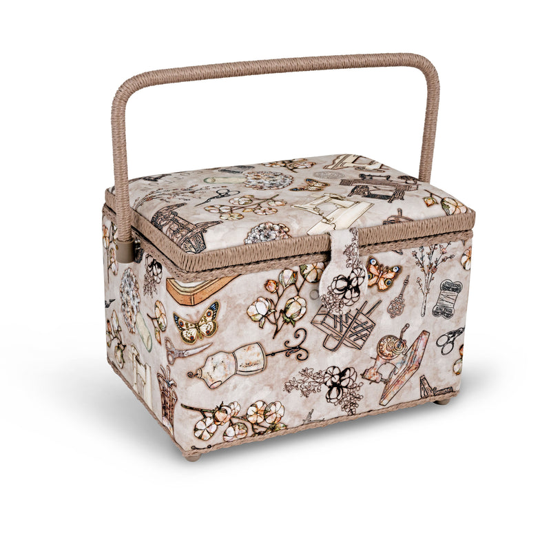 Chargez l'image dans la visionneuse de la galerie, Z10455|Dritz Rectangular Sewing Basket with Zippered Case, Large