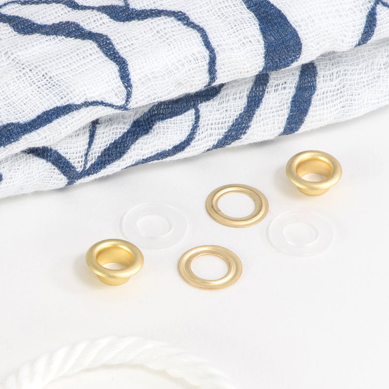 Chargez l'image dans la visionneuse de la galerie, 730-37-T|Dritz 1/4" 2-Part Eyelets & Tools, 15 Sets, Matte Gold