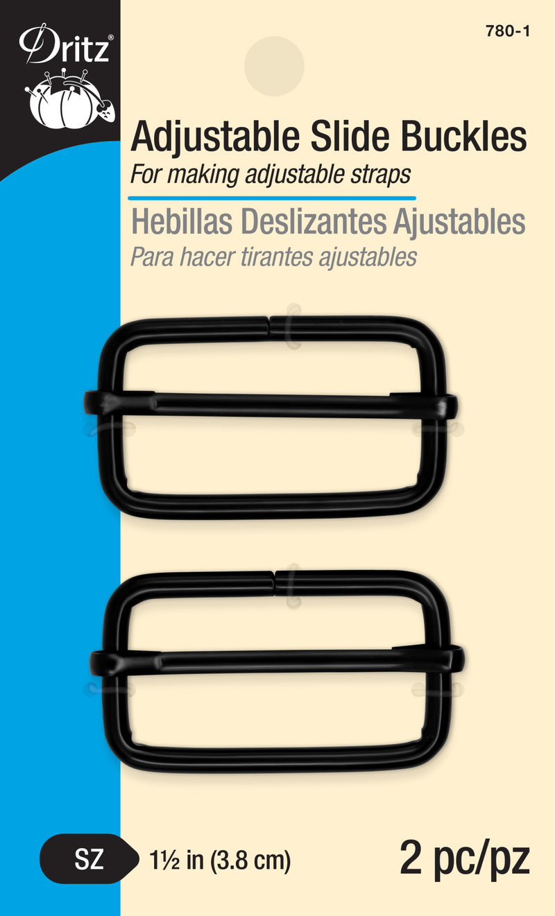 Chargez l'image dans la visionneuse de la galerie, 780-1|Dritz 1-1/2" Adjustable Slide Buckles, Black, 2 pc