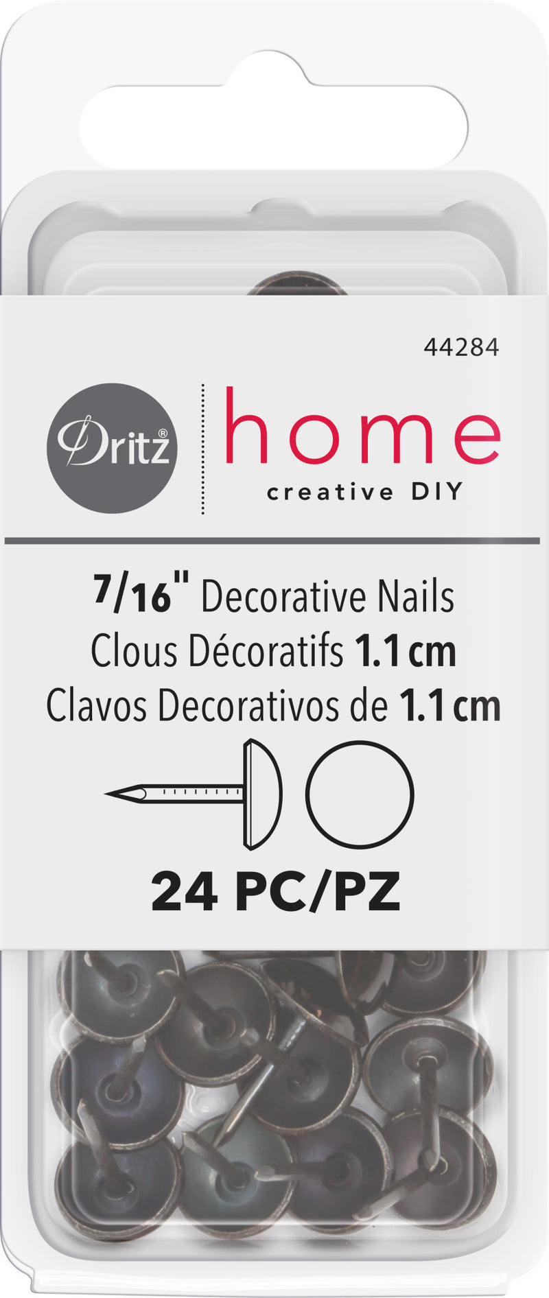 Chargez l'image dans la visionneuse de la galerie, 44284|Dritz 7/16" Smooth Decorative Nails, Bronze, 24 pc