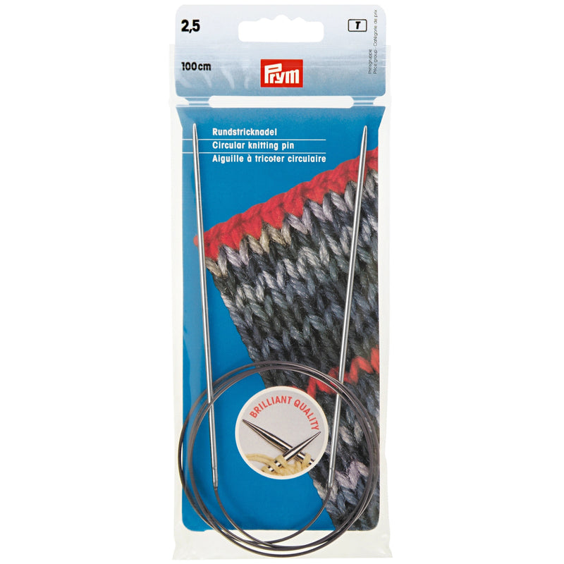 Chargez l'image dans la visionneuse de la galerie, 212116|Prym 40" Circular Brass Knitting Needles, 2.5mm