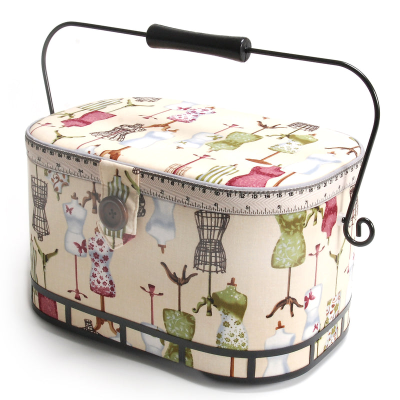 Chargez l'image dans la visionneuse de la galerie, Z10332-131|Dritz Oval Sewing Basket with Metal Handle, Large