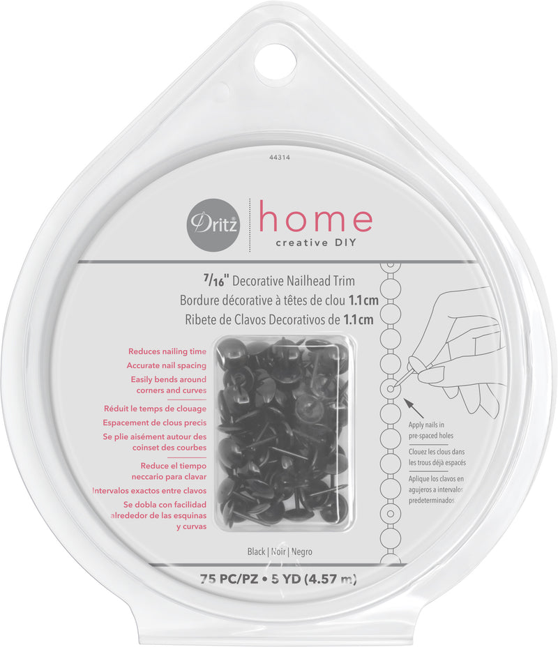 Chargez l'image dans la visionneuse de la galerie, 44314|Dritz 7/16" Decorative Nailhead Trim, Black, 75 pc