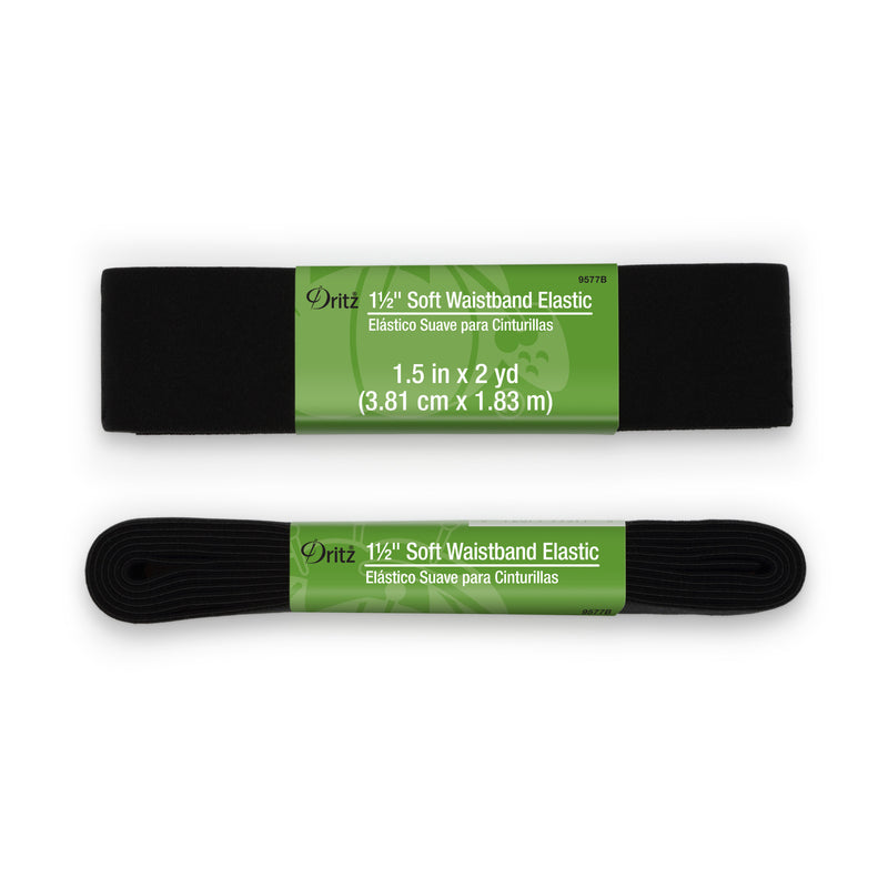 Chargez l'image dans la visionneuse de la galerie, 9577B|Dritz 1-1/2" Soft Waistband Elastic, Black, 2 yd