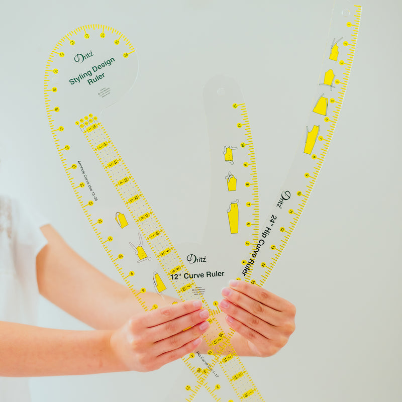 Chargez l'image dans la visionneuse de la galerie, 855|Dritz Design Ruler Trio, 3 Sewing Rulers, Clear