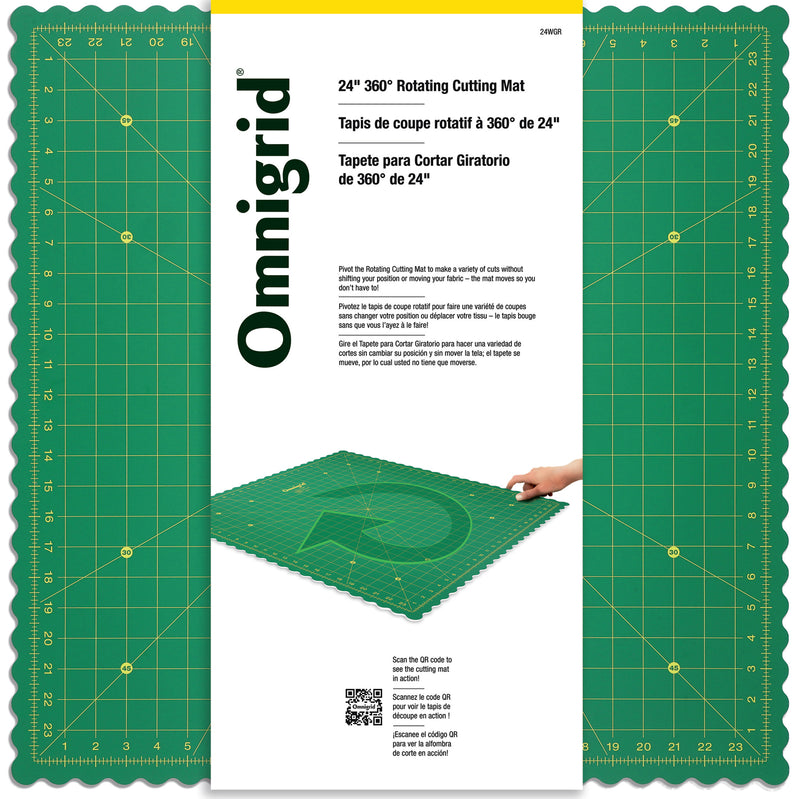Chargez l'image dans la visionneuse de la galerie, 24WGR|Omnigrid 360° Square Rotating Cutting Mat, 24"