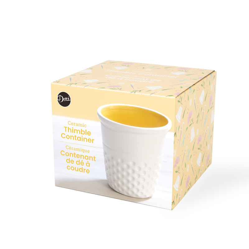 Chargez l'image dans la visionneuse de la galerie, DR003|Dritz Novelty Ceramic Thimble Container, Yellow