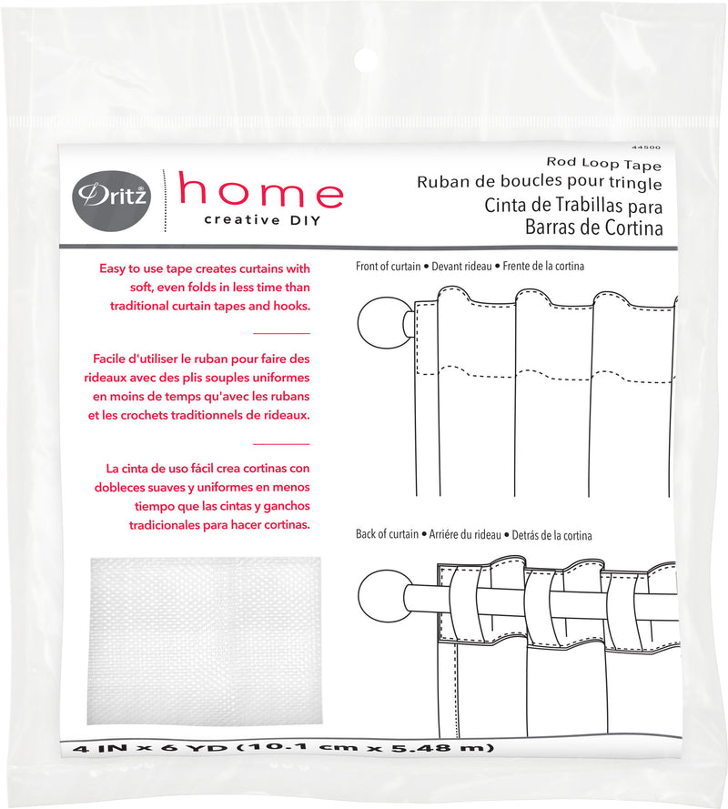 Load image into Gallery viewer, 44500|Dritz 4" Rod Loop Tape, White, 6 yd
