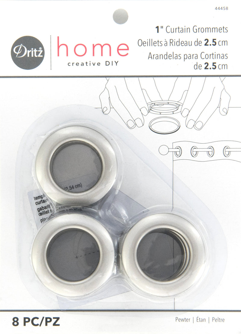 Chargez l'image dans la visionneuse de la galerie, 44458|Dritz 1" Plastic Curtain Grommets, Pewter, 8 Sets