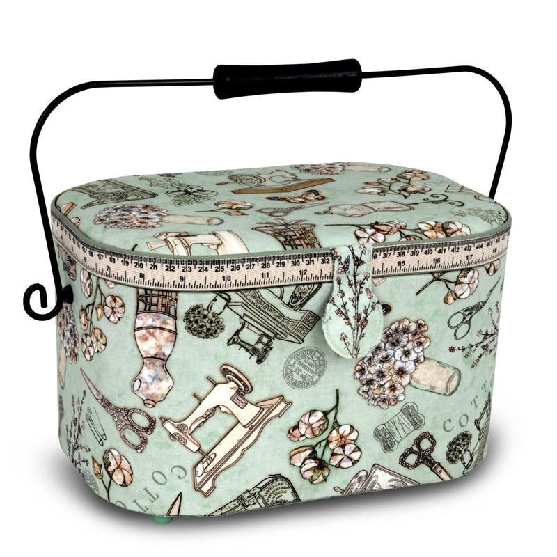 Chargez l'image dans la visionneuse de la galerie, Z10332-211|Dritz Oval Sewing Basket with Metal Handle, Large