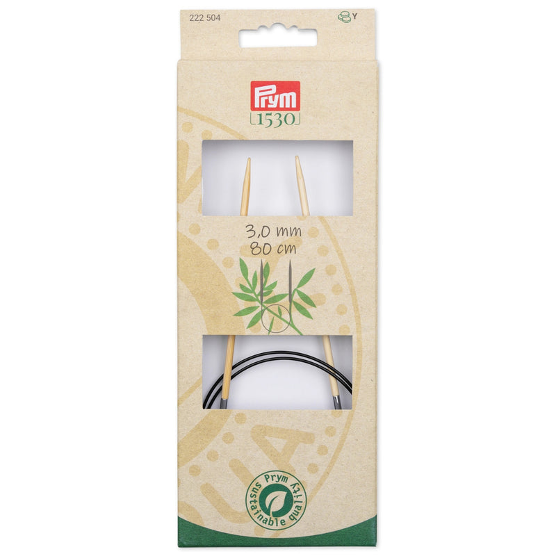 Chargez l'image dans la visionneuse de la galerie, 222504|Prym 32" (80 cm) Circular Bamboo Knitting Needles, US 2.5 (3 mm)