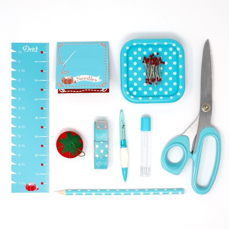 Chargez l'image dans la visionneuse de la galerie, 27084|Dritz Essential Sewing Box Kit, Blue