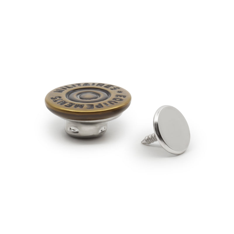 Chargez l'image dans la visionneuse de la galerie, 9-38|Dritz 5/8" Dungaree Buttons, 4 pc, Antique brass