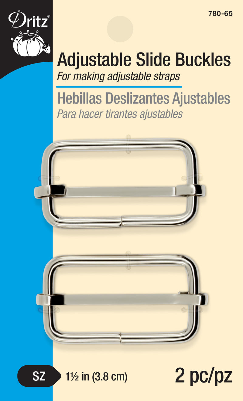 Chargez l'image dans la visionneuse de la galerie, 780-65|Dritz 1-1/2" Adjustable Slide Buckles, Silver, 2 pc