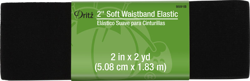 Chargez l'image dans la visionneuse de la galerie, 9591B|Dritz 2" Soft Waistband Elastic, Black, 2 yd