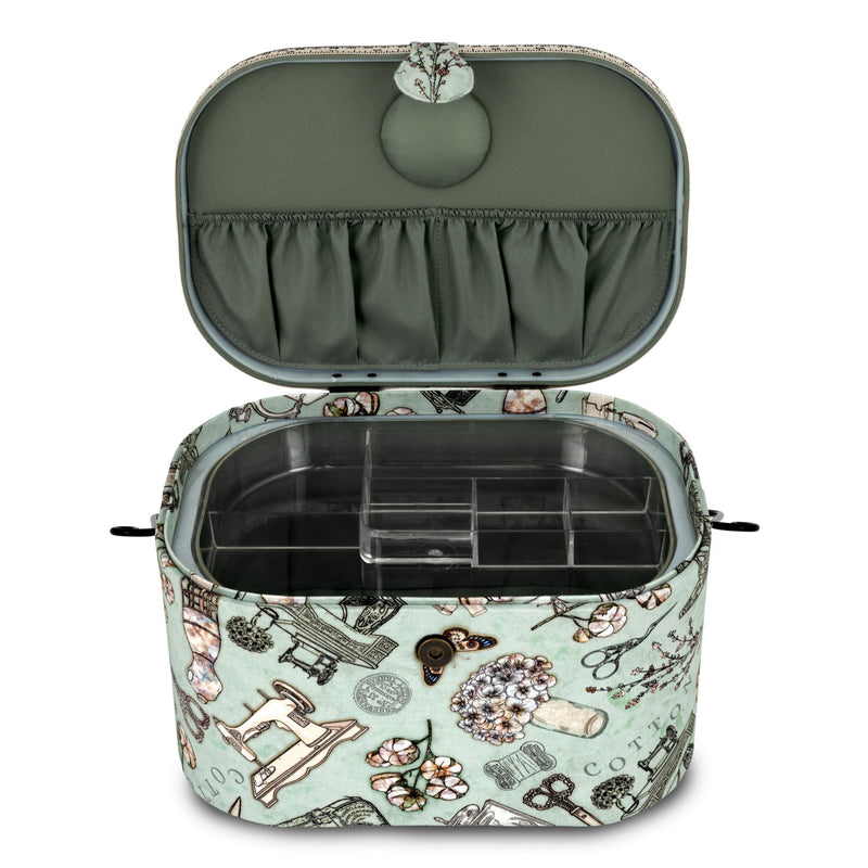 Chargez l'image dans la visionneuse de la galerie, Z10332-211|Dritz Oval Sewing Basket with Metal Handle, Large