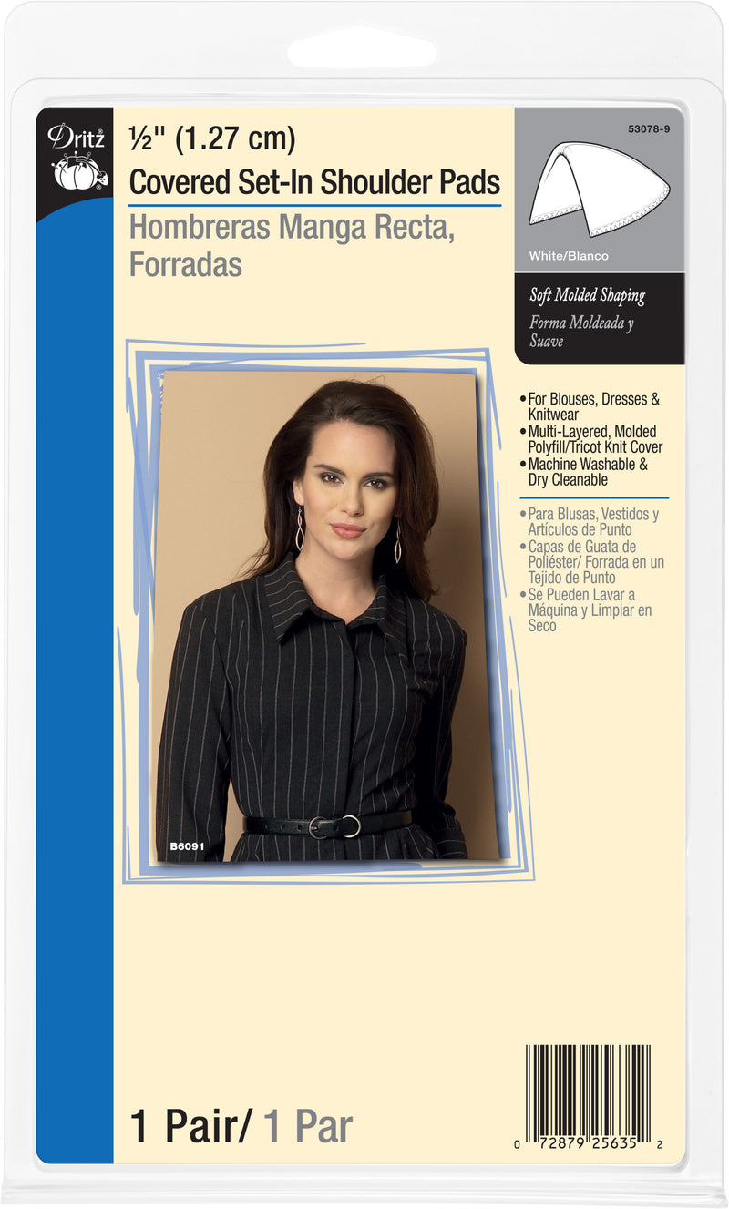 Chargez l'image dans la visionneuse de la galerie, 53078-9|Dritz 1/2" Covered Set-In Shoulder Pads, White