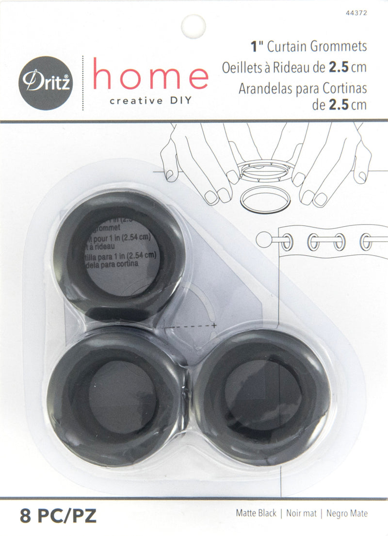 Chargez l'image dans la visionneuse de la galerie, 44372|Dritz 1" Plastic Curtain Grommets, Black, 8 Sets