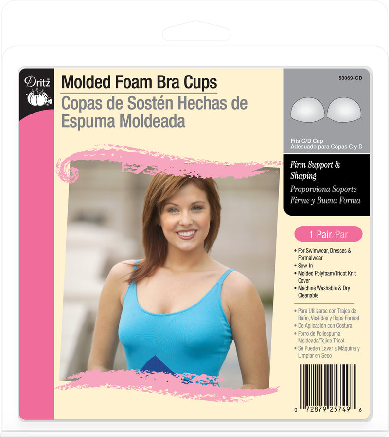 Chargez l'image dans la visionneuse de la galerie, 53069-CD|Dritz Molded Foam Bra Cups, White, C/D Cup