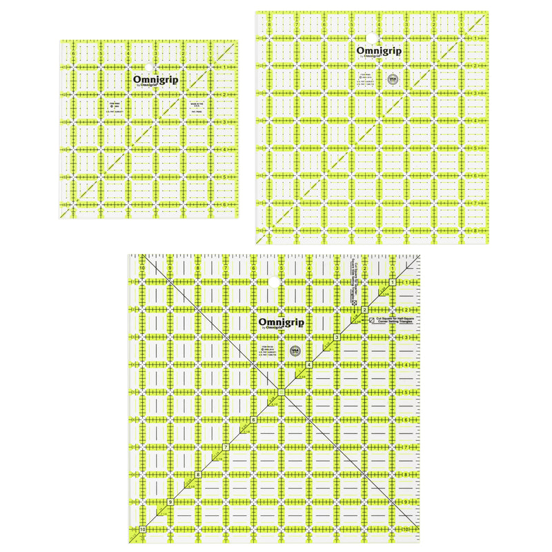 Chargez l'image dans la visionneuse de la galerie, RN65105S|Omnigrid Omnigrip Non-Slip Square Ruler Value Pack (6-1/2", 8-1/2", 10-1/2")