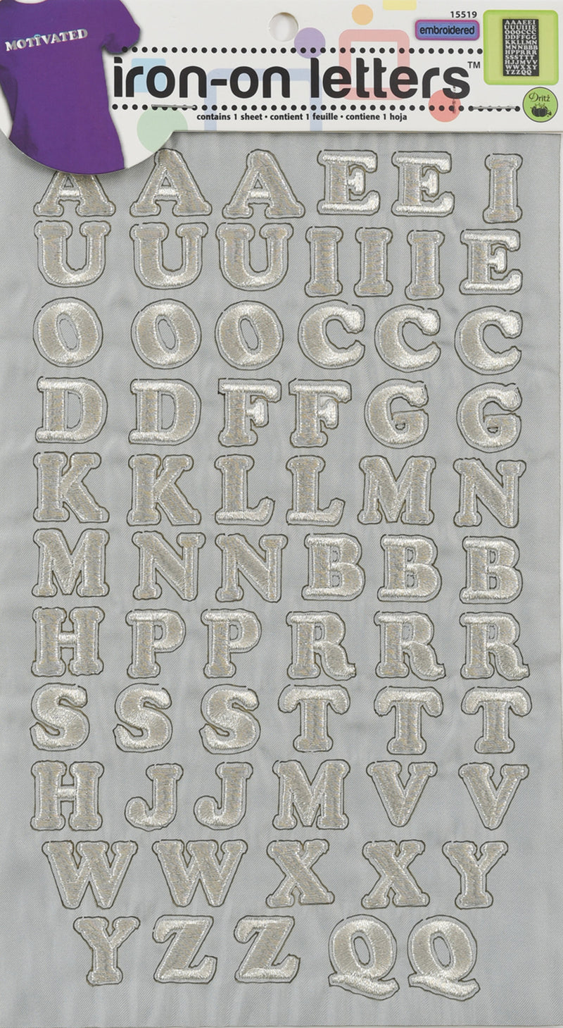 Chargez l'image dans la visionneuse de la galerie, 15519|Dritz Embroidery Iron-on Letters, Silver