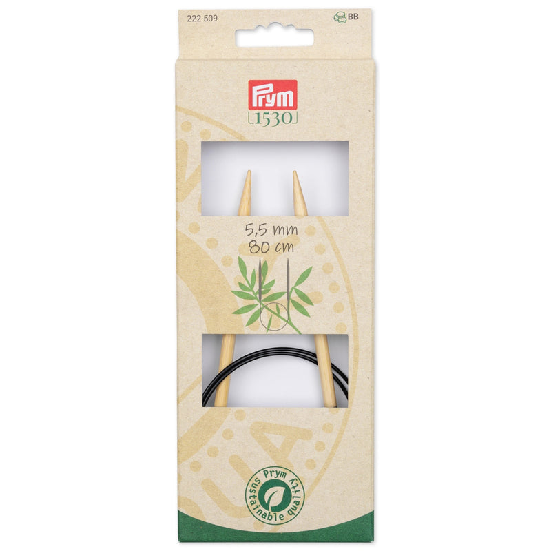 Chargez l'image dans la visionneuse de la galerie, 222509|Prym 32" (80 cm) Circular Bamboo Knitting Needles, US 9 (5.5 mm)