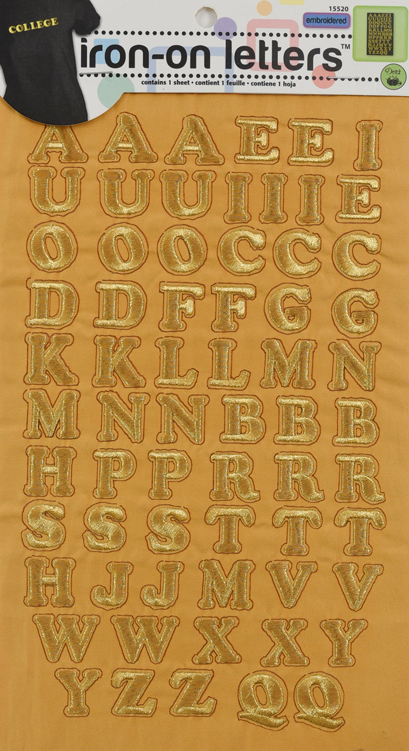 Chargez l'image dans la visionneuse de la galerie, 15520|Dritz Embroidery Iron-on Letters, Gold