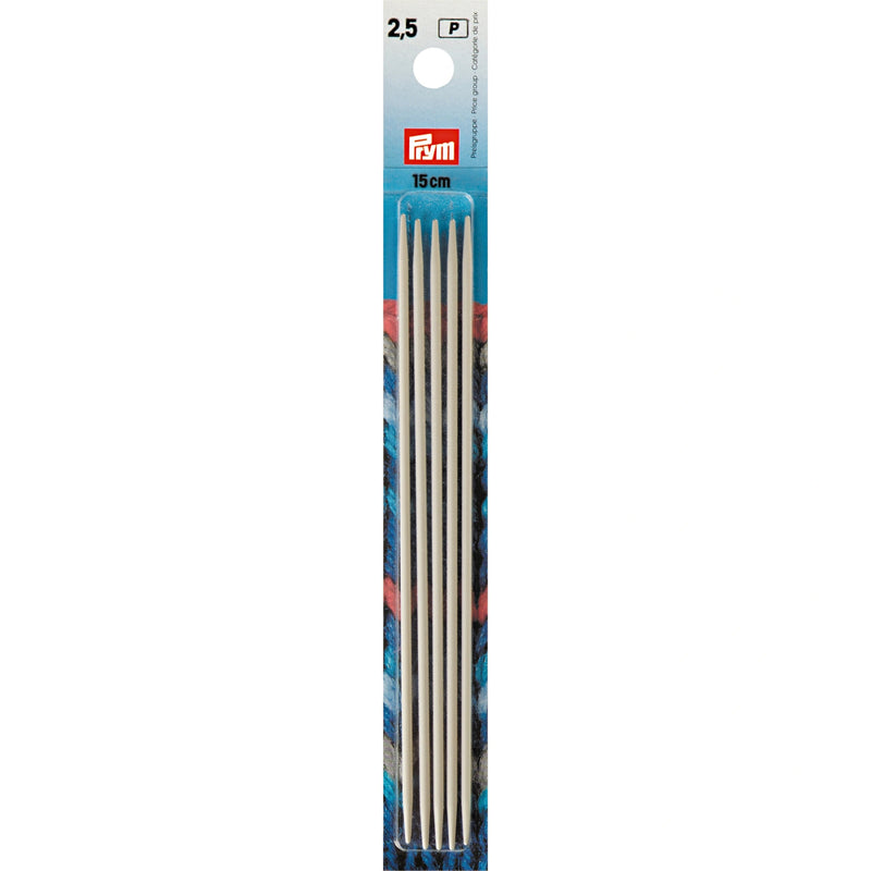 Chargez l'image dans la visionneuse de la galerie, 191362|Prym 6" Double Point Aluminum Knitting Needles, 2.5mm