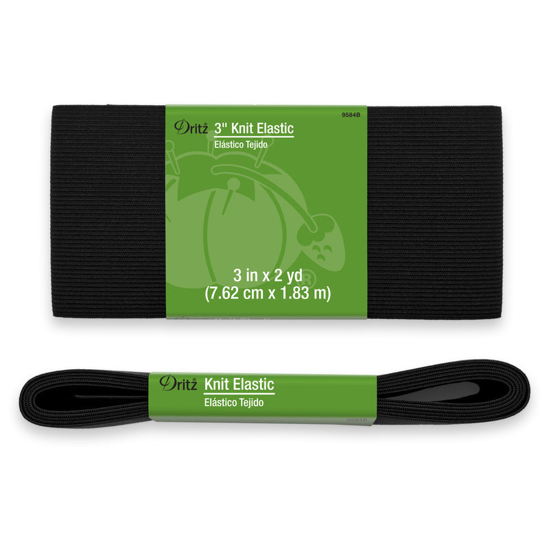 Chargez l'image dans la visionneuse de la galerie, 9584B|Dritz 3" Knit Elastic, Black, 2 yd