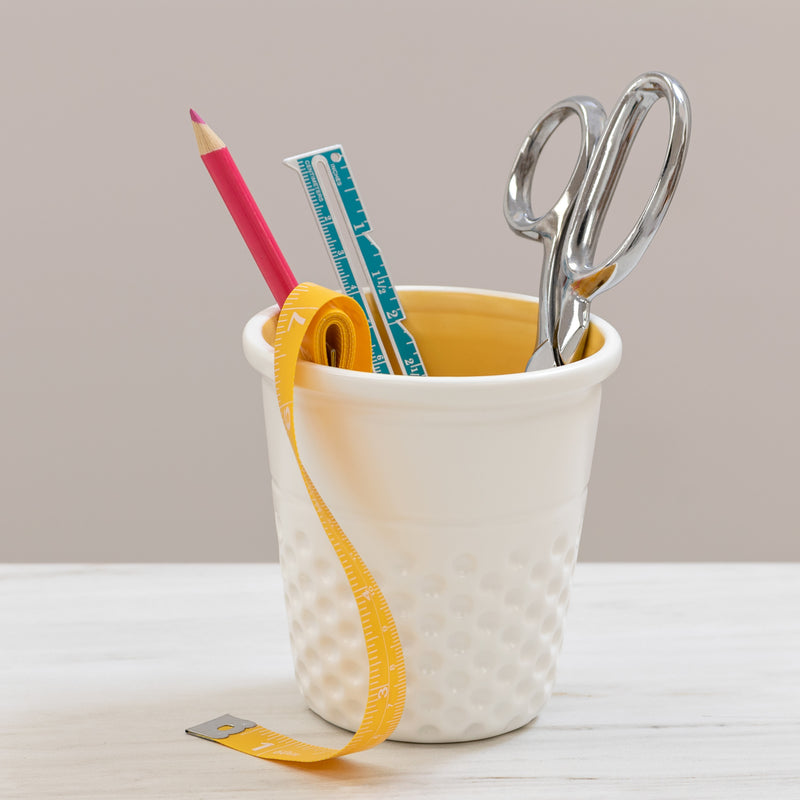 Chargez l'image dans la visionneuse de la galerie, DR003|Dritz Novelty Ceramic Thimble Container, Yellow
