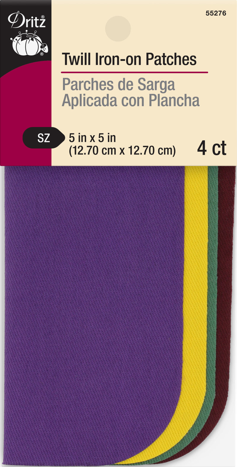Chargez l'image dans la visionneuse de la galerie, 55276|Dritz Twill Iron-On Patches, 5" x 5", 4 pc, School Assorted