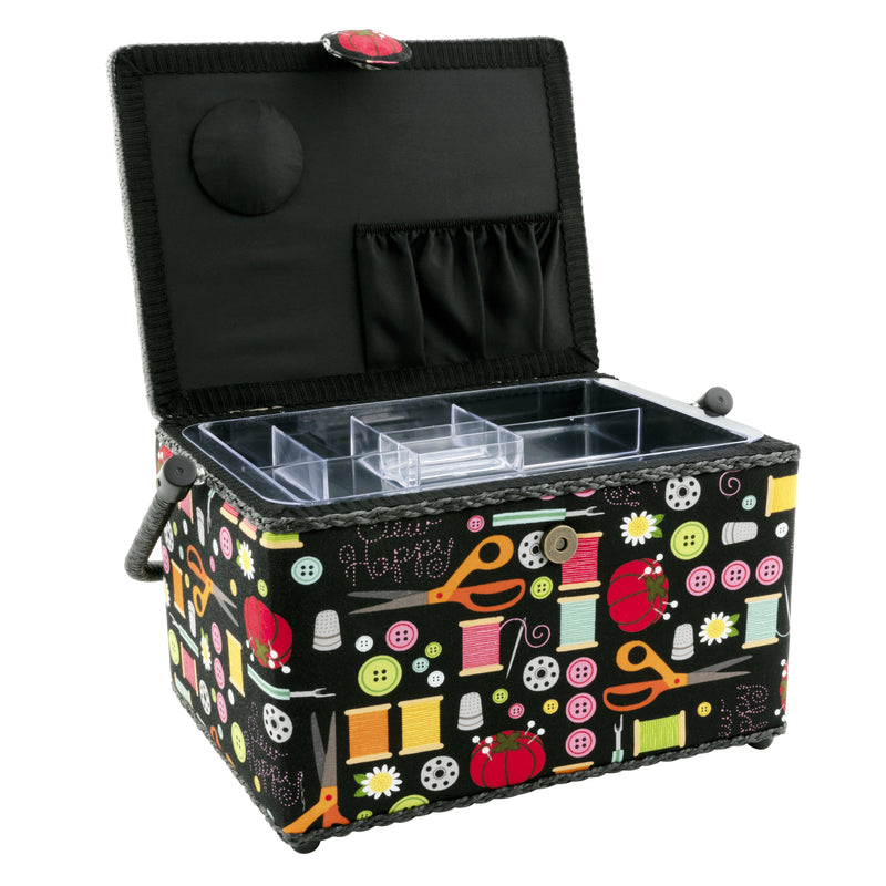 Chargez l'image dans la visionneuse de la galerie, Z10051-22259|Dritz Rectangular Sewing Basket, Large