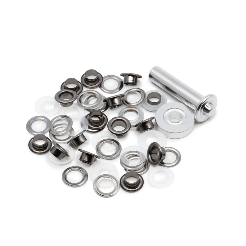 Chargez l'image dans la visionneuse de la galerie, 730-33-T|Dritz 1/4" 2-Part Eyelets & Tools, 15 Sets, Gunmetal