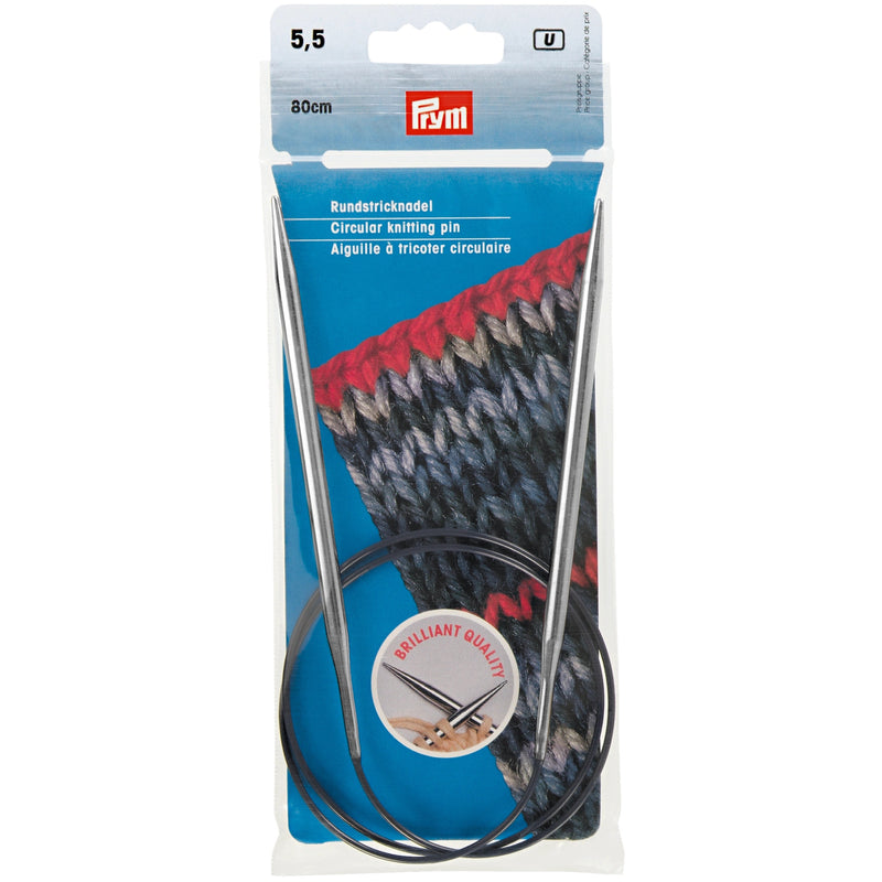 Chargez l'image dans la visionneuse de la galerie, 212174|Prym 32" Circular Brass Knitting Needles, 5.5mm