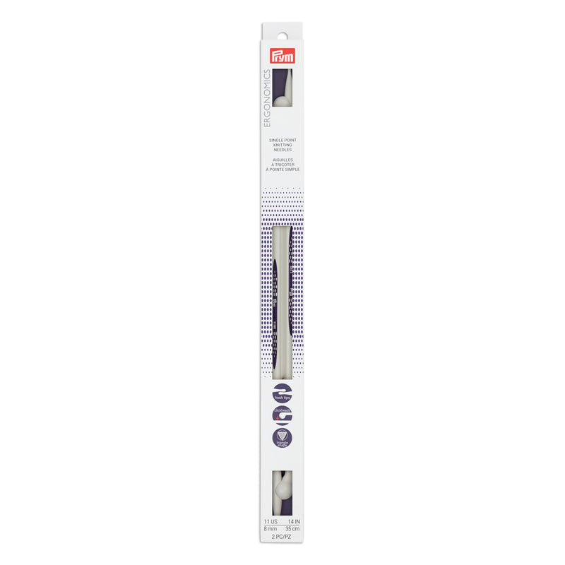 Chargez l'image dans la visionneuse de la galerie, 57034|Prym 14" Ergonomic Single Point Knitting Needles, US 11 (8mm)
