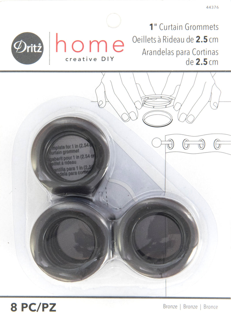 Chargez l'image dans la visionneuse de la galerie, 44376|Dritz 1" Plastic Curtain Grommets, Bronze, 8 Sets