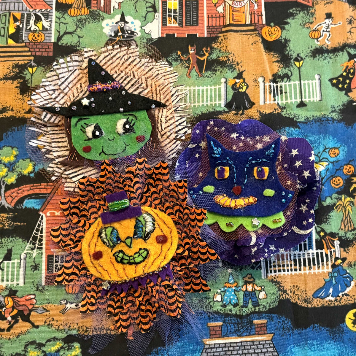 Embroidered Halloween Hair Barrette