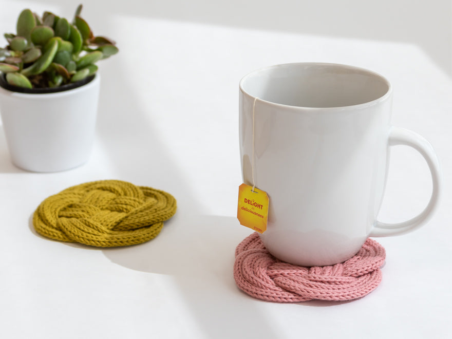 Prym knit i-cord coaster project