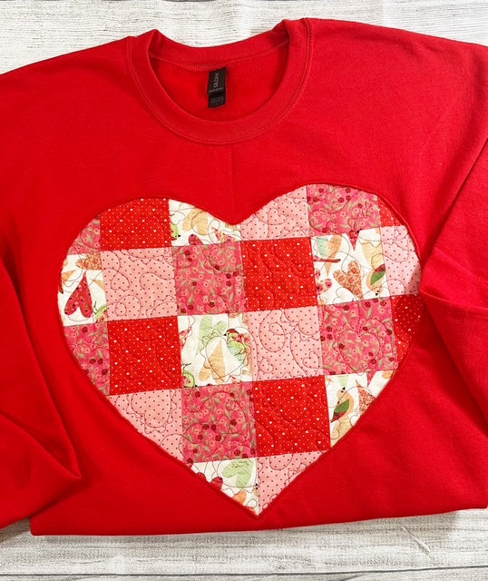 Reverse Appliqué  Heart Sweatshirt 