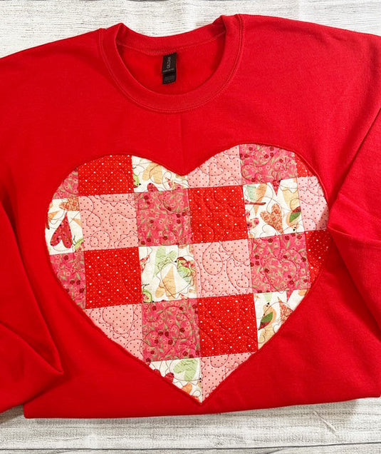 Reverse Appliqué  Heart Sweatshirt 