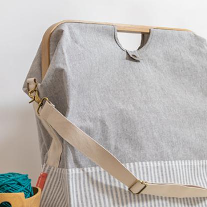Knitting and crochet bags, and boxes for yarn storage.