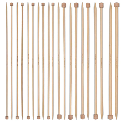 222930|Prym 13" Single Point Knitting Needle Set, Bamboo, 3.0-8.0mm