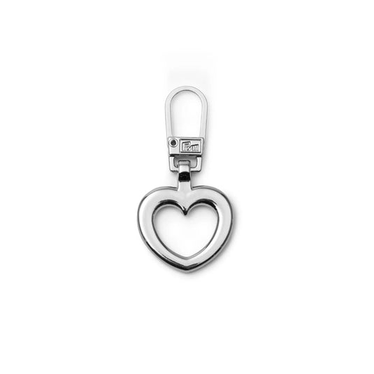 482371| Fashion Zipper puller heart silver-col