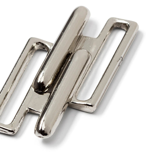 416130| Bikini and belt clasp hook metal 20 mm silver col