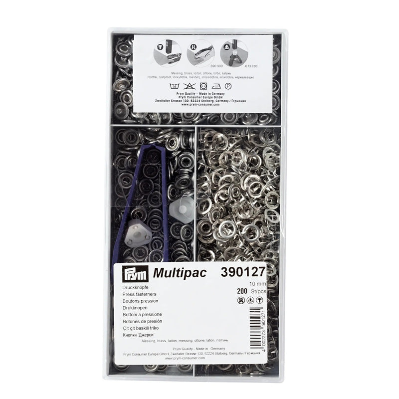 Chargez l'image dans la visionneuse de la galerie, 390127|Prym Non-sew snap fasteners "Jersey" 10 mm, Silver, 200pc